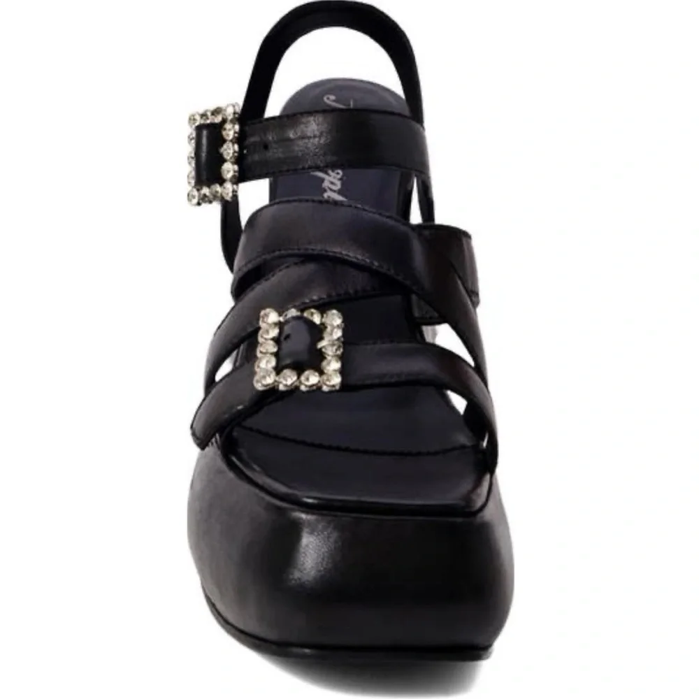 Price Firm - FREE PEOPLE Leather Platform Sandals